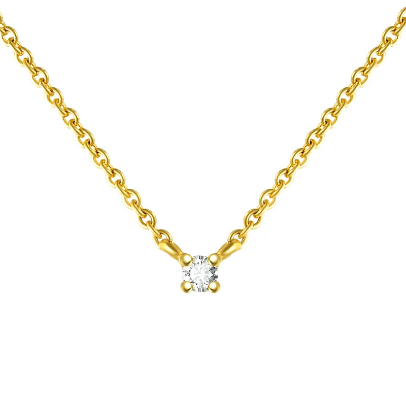 CANNER 925 Sterling Silver Necklace Women Cubic Zirconia Necklace Jewelry CZ Crystal Choker Necklace Gold Color Collier H40