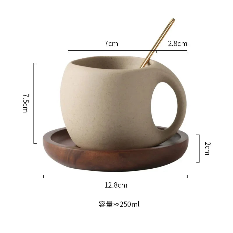 Vintage tasse à café en céramique soucoupe petit déjeuner lait avoine boisson tasse exquise thé de l'après-midi tasse à café