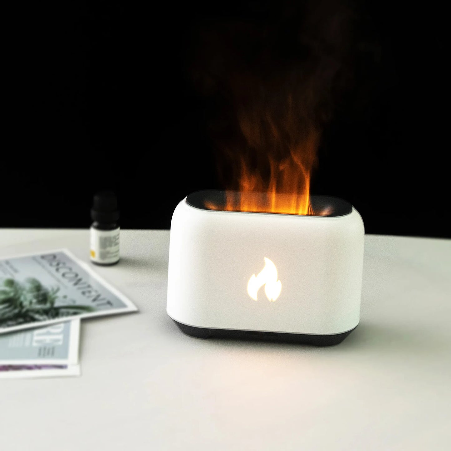 7 Colorful Simulation Flame Diffuser USB Plug-in Fragrance Office Home Flame Humidification Ultrasonic air Diffuser