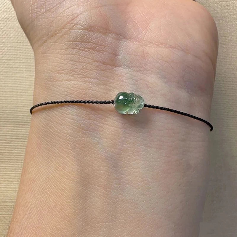 Jade Pixiu Bracelet Braided Bracelet For Women Men Wealth Good Luck Green Gemstone Stone Natural Jewelry Gifts