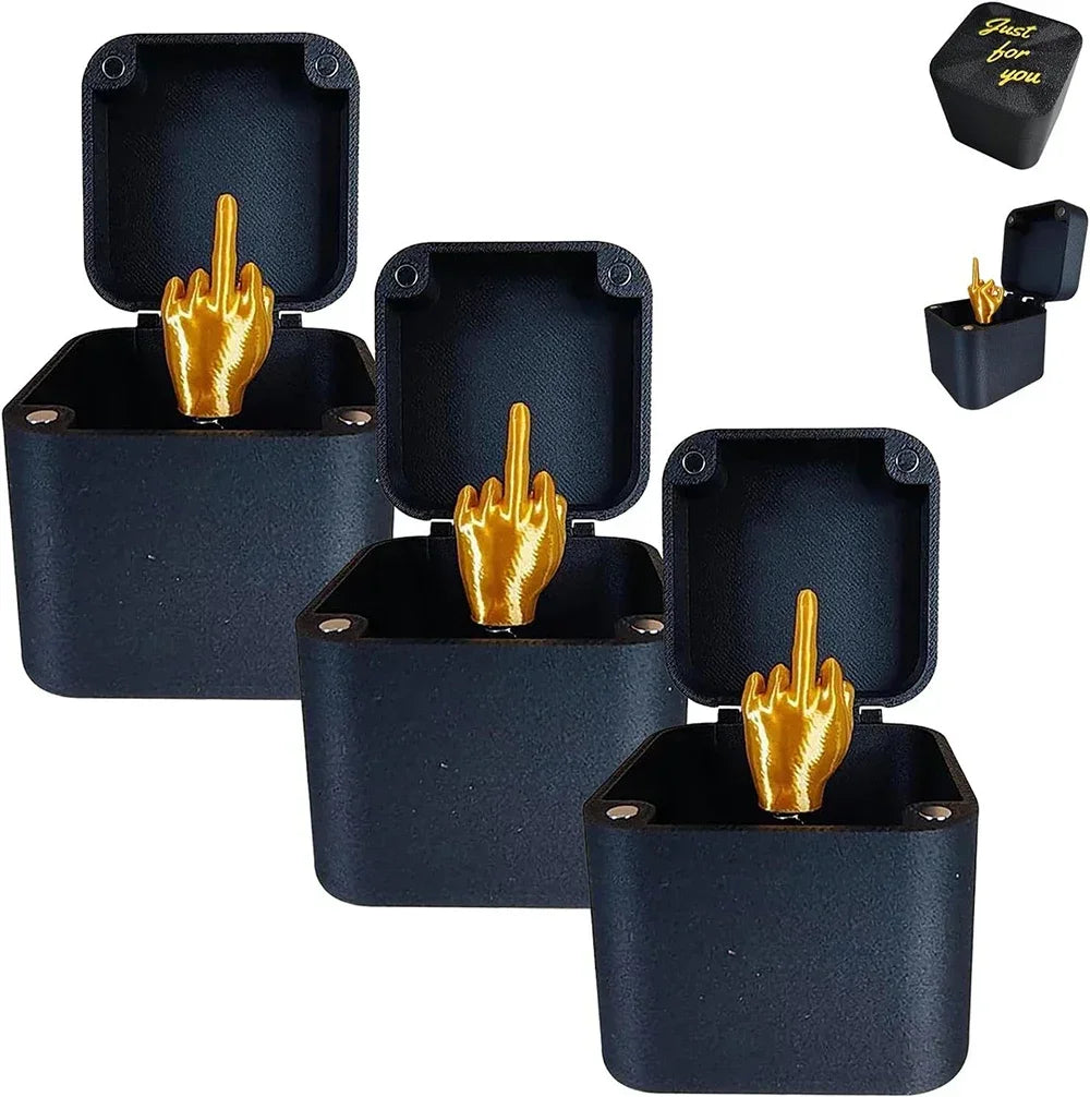 Middle Finger Surprise Gift Boxs Christmas Fun Prank Gift Offices Desk Home Decor Gift Decoration Toys Children Miniature Items