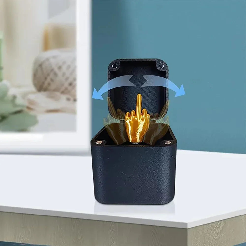 Middle Finger Surprise Gift Boxs Christmas Fun Prank Gift Offices Desk Home Decor Gift Decoration Toys Children Miniature Items
