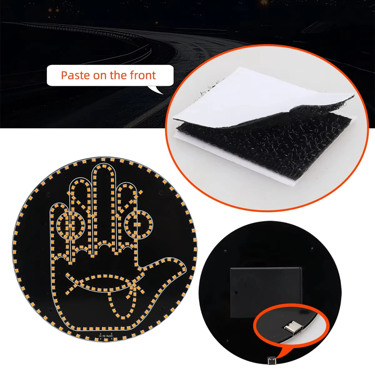 Funny LED Expression Gesture Atmospere Lamp With Remote Control Multi-function Display Car Rear Windshield Ambient Mood Light