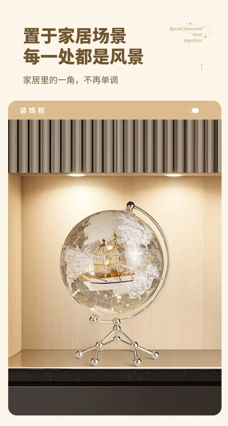 Hot Creative Globe Ornaments For Home Office Wine Cabinet Tv Cabinet Living Room Good Atmosphere High-End Decorations Gift
