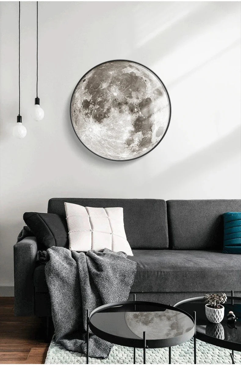 Modern 3D Moon Led Wall Lamp Living Room Background Light Home Decor Lamparas Bedroom Bedside Lighting Corridor Sconce Luminaire