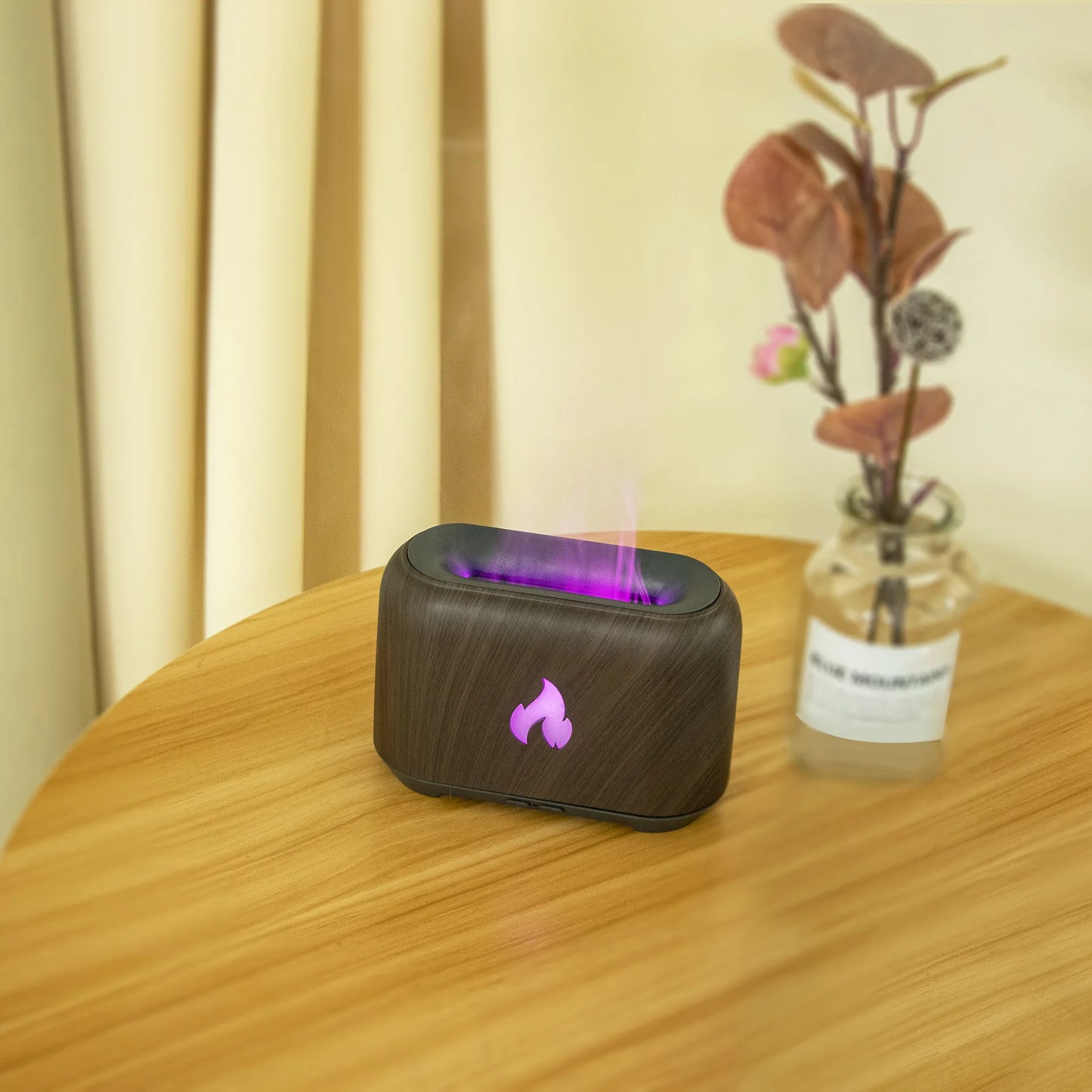 7 Colorful Simulation Flame Diffuser USB Plug-in Fragrance Office Home Flame Humidification Ultrasonic air Diffuser