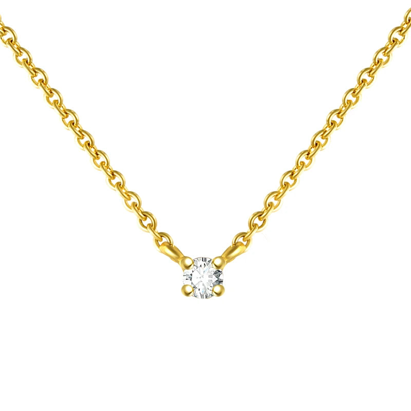 CANNER 925 Sterling Silver Necklace Women Cubic Zirconia Necklace Jewelry CZ Crystal Choker Necklace Gold Color Collier H40