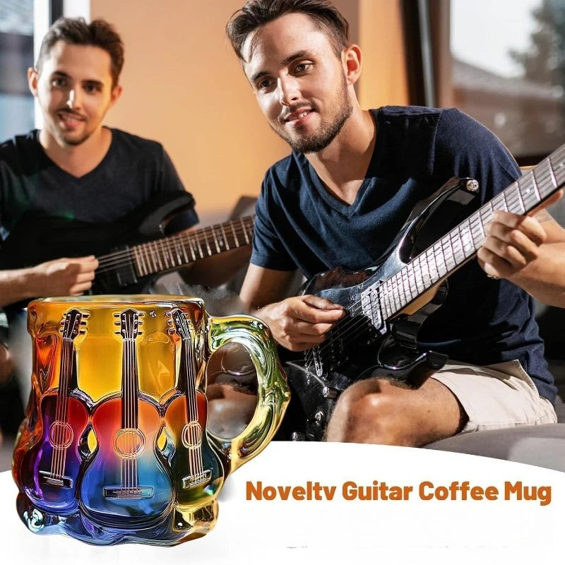 Design Guitar Art Mug Aesthetic Luxury Household Beer Mugs Hand Painting Cute Mugs Creative Birthday Gift Wedding Decoration