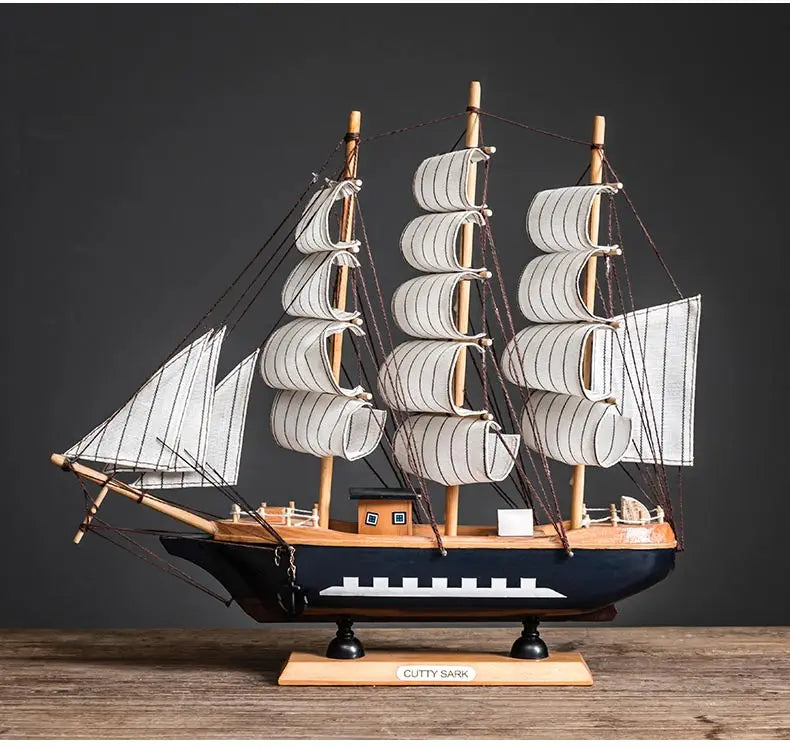 Wooden Sailboat Model home decor Mediterranean Style Home Decoration Accessories Creative Decoration Room Decor Birthday Gift