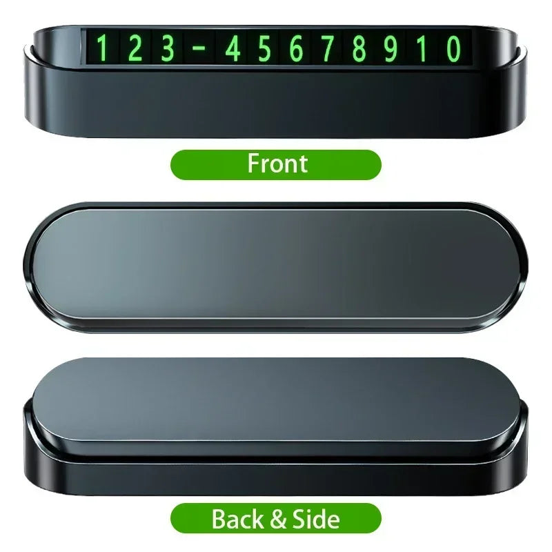 Car Accessories Mini Portable Telephone Number Plate With Switch Phone Number Business Card Temporary Parking Card Plate