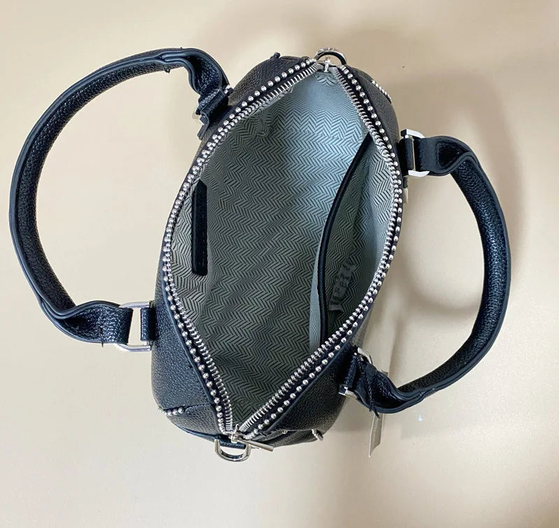 2025 nouveau zv haute qualité Y2K Lychee noir sac à bandoulière en cuir femmes seau sac oreiller sac