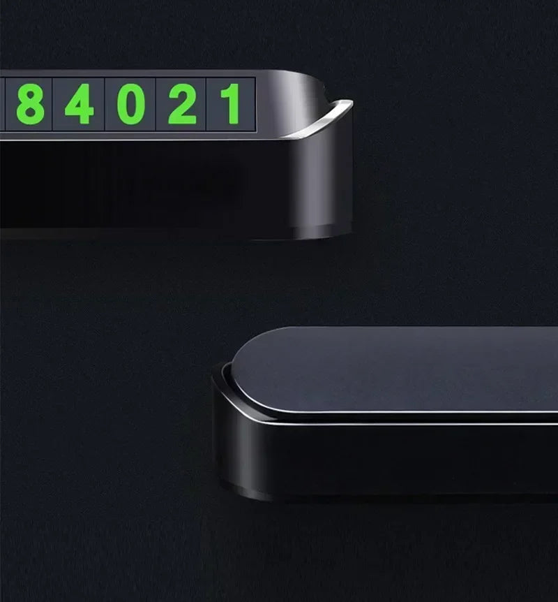 Car Accessories Mini Portable Telephone Number Plate With Switch Phone Number Business Card Temporary Parking Card Plate