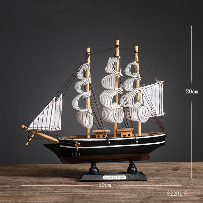 Wooden Sailboat Model home decor Mediterranean Style Home Decoration Accessories Creative Decoration Room Decor Birthday Gift