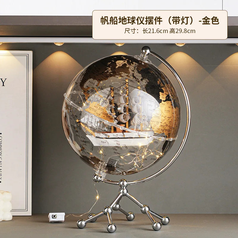 Hot Creative Globe Ornaments For Home Office Wine Cabinet Tv Cabinet Living Room Good Atmosphere High-End Decorations Gift