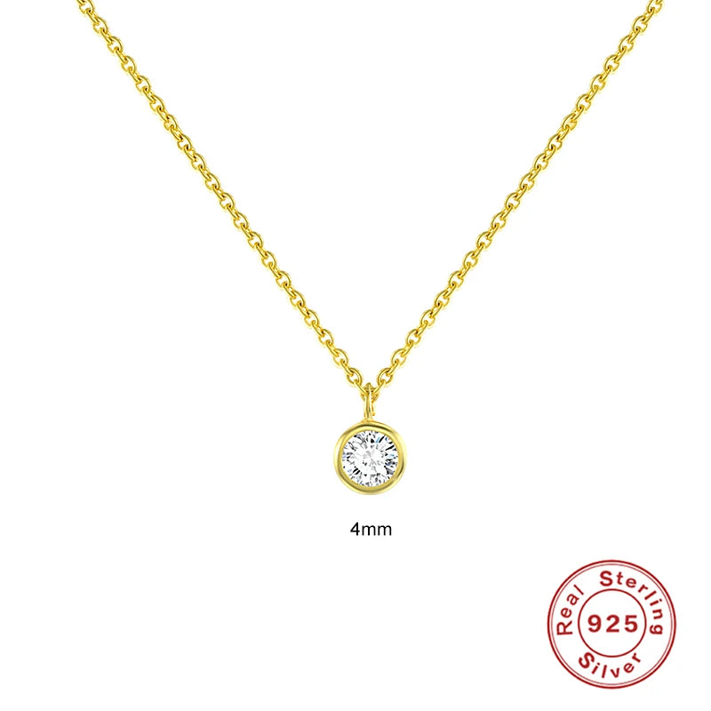 CANNER 925 Sterling Silver Necklace Women Cubic Zirconia Necklace Jewelry CZ Crystal Choker Necklace Gold Color Collier H40