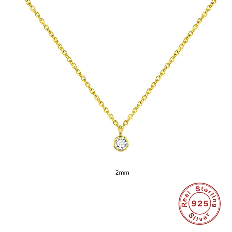 CANNER 925 Sterling Silver Necklace Women Cubic Zirconia Necklace Jewelry CZ Crystal Choker Necklace Gold Color Collier H40