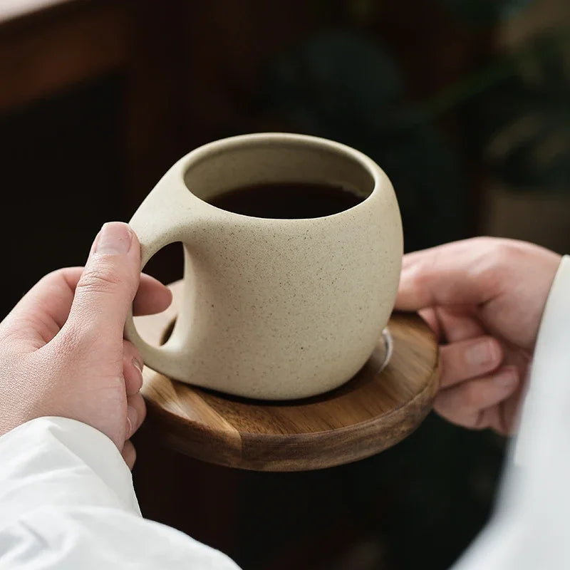 Vintage tasse à café en céramique soucoupe petit déjeuner lait avoine boisson tasse exquise thé de l'après-midi tasse à café