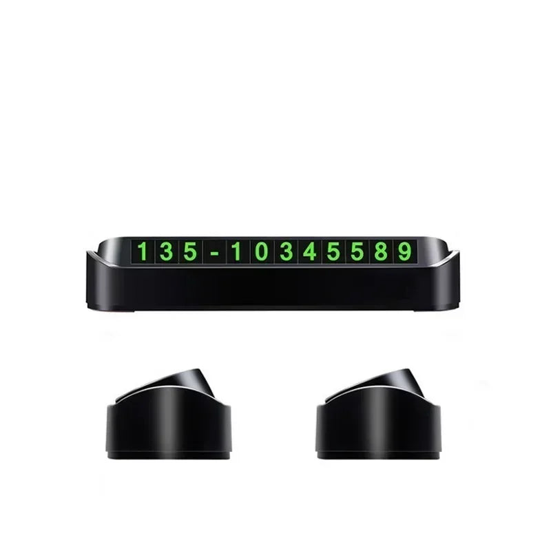 Car Accessories Mini Portable Telephone Number Plate With Switch Phone Number Business Card Temporary Parking Card Plate
