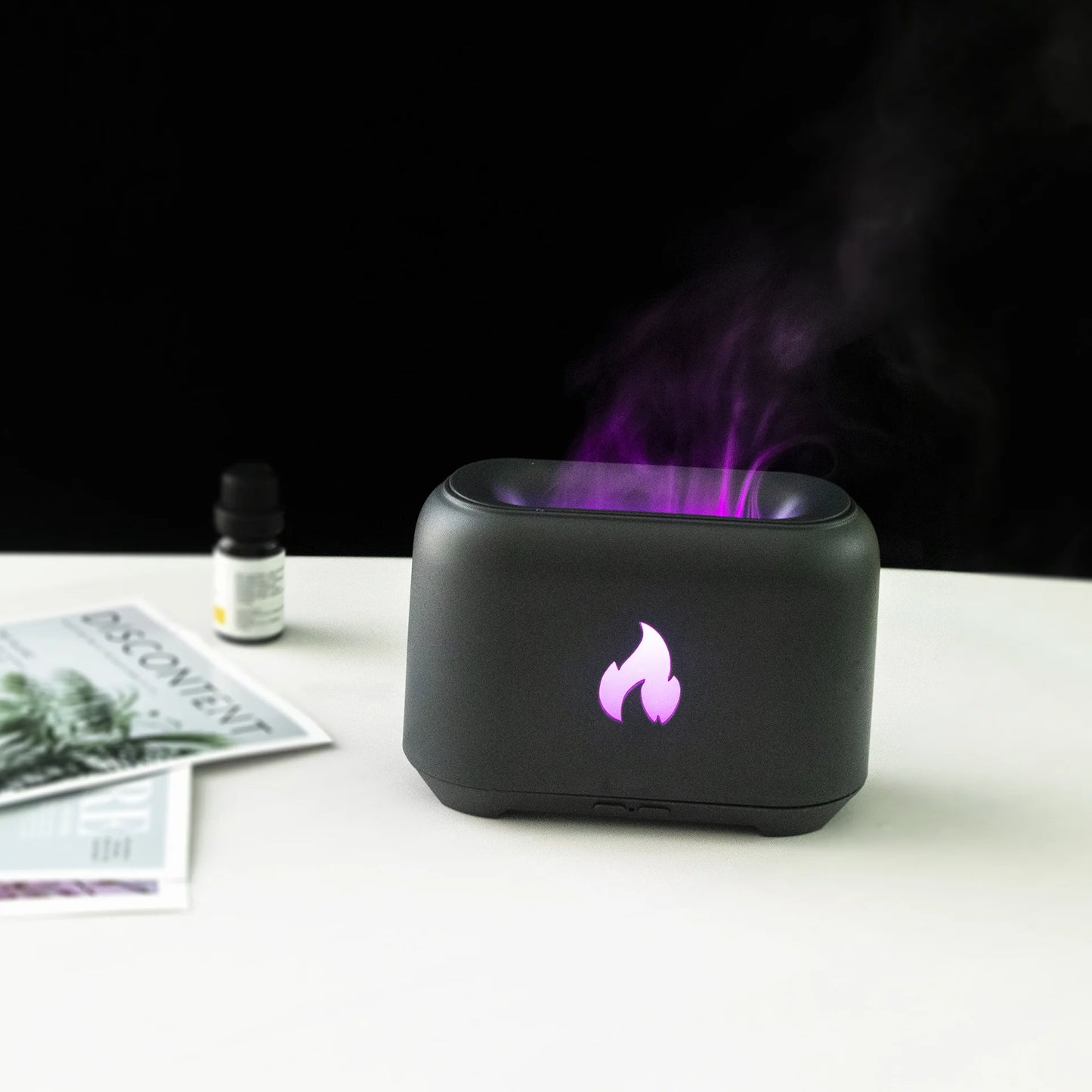 7 Colorful Simulation Flame Diffuser USB Plug-in Fragrance Office Home Flame Humidification Ultrasonic air Diffuser
