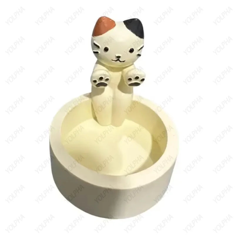 Cartoon Candle Holder Cat Dog Rabbit Desktop Decor Cute Candlestick Creative Gift for Home Aromatherapy Birthday Ornament