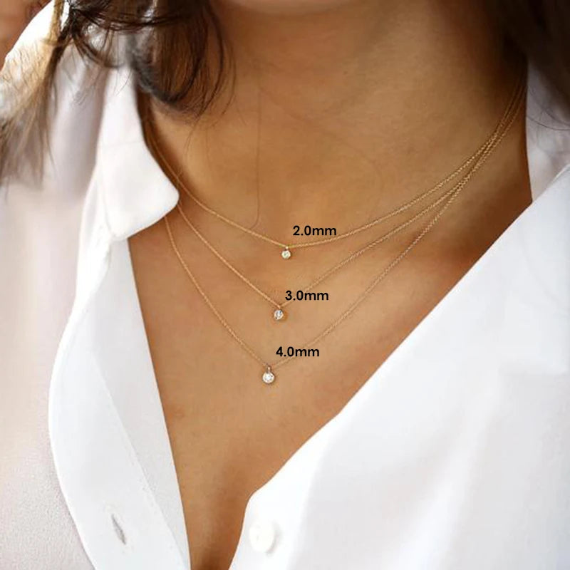 CANNER 925 Sterling Silver Necklace Women Cubic Zirconia Necklace Jewelry CZ Crystal Choker Necklace Gold Color Collier H40