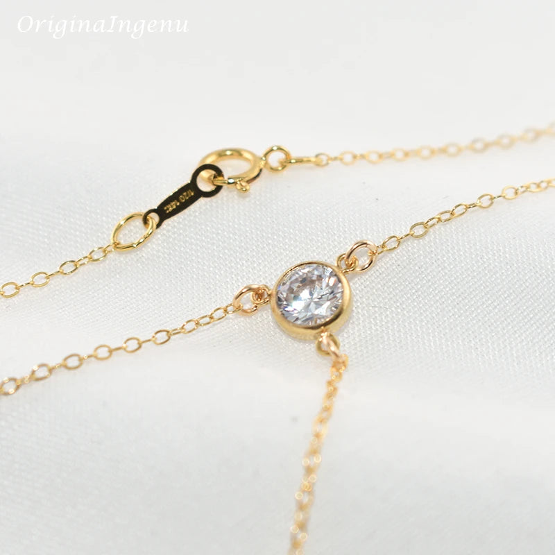 Gold Y Necklace Gold Filled Choker Handmade Jewelry Zircon Pendants Collier Femme Kolye Collares Boho Necklace For Women