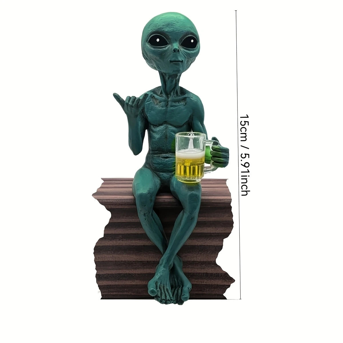 Drinking Alien Sculpture Novelty Alien Collectibles Funny Desktop Decoration For Desk Bedroom Decoration