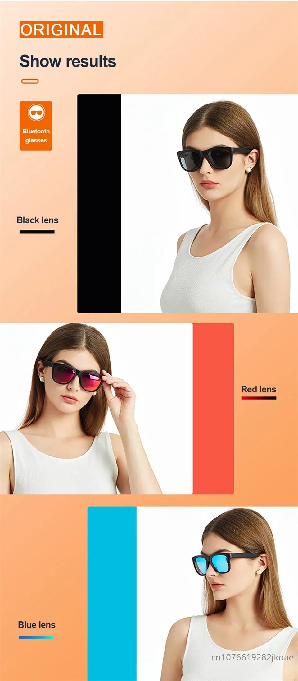 Original Lecoo C8 Glasses Earphones Wireless Bluetooth 5.0 Sunglasses Outdoor Sport Cycling Earbuds HiFi Stereo Music Headphones