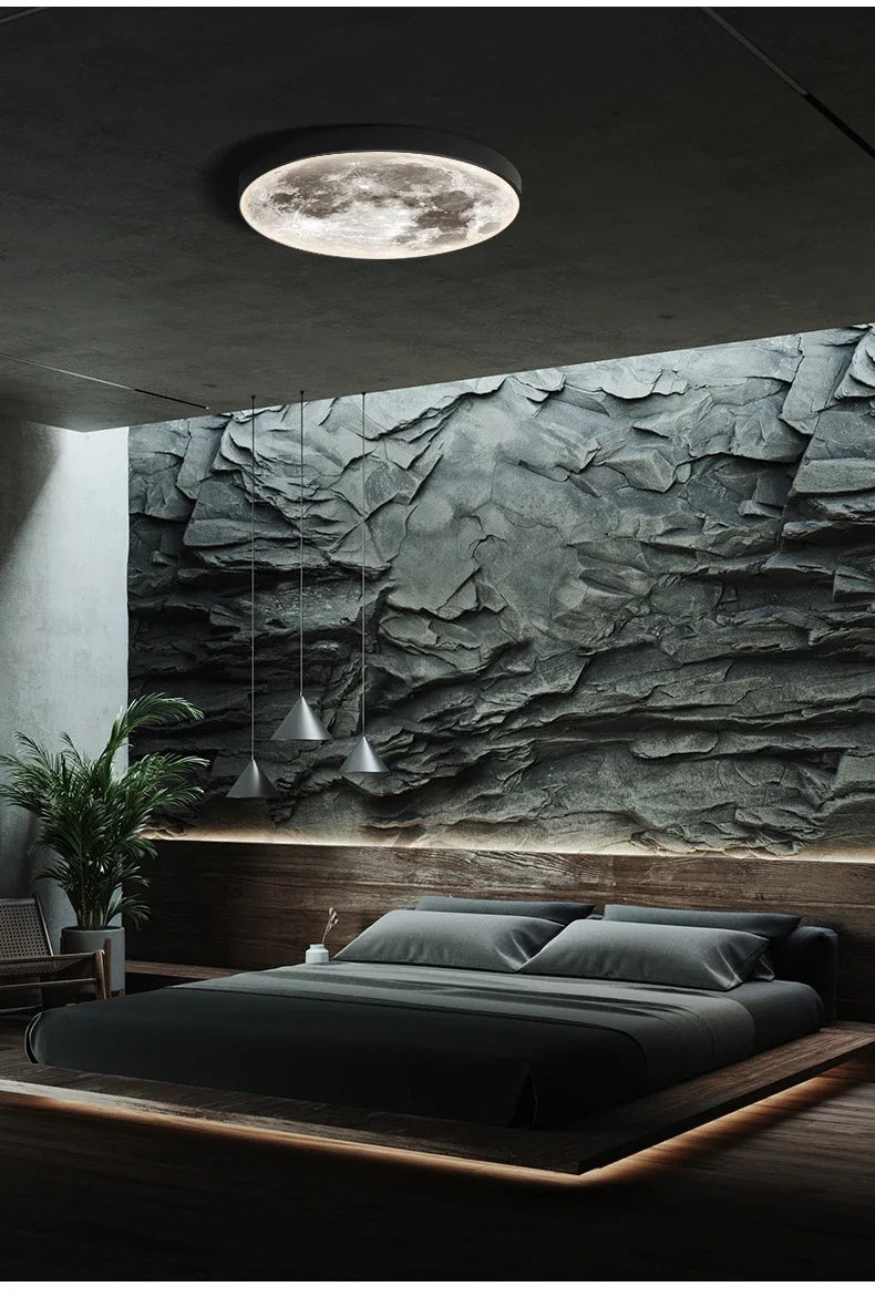 Modern 3D Moon Led Wall Lamp Living Room Background Light Home Decor Lamparas Bedroom Bedside Lighting Corridor Sconce Luminaire