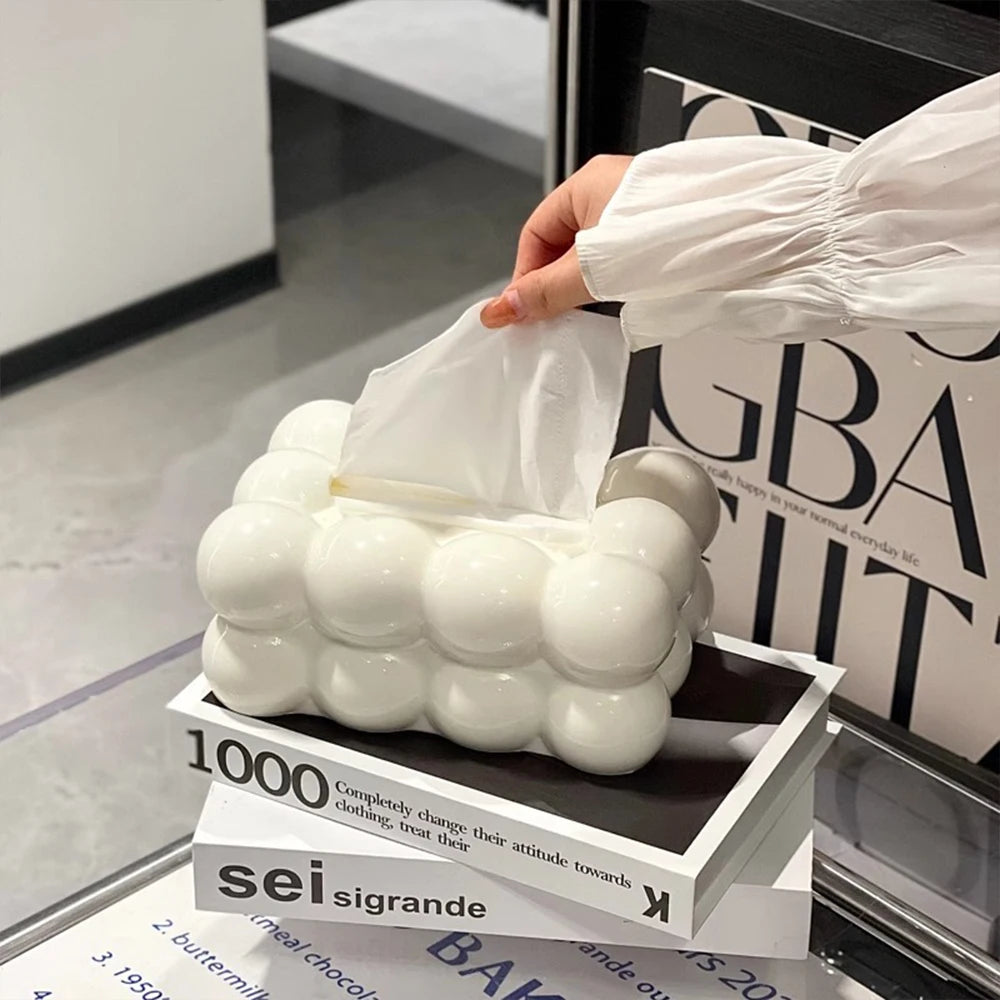Cream tissue box, living room high-end paper box, light coffee table, creative decoration, cotton candy drawer box, household na