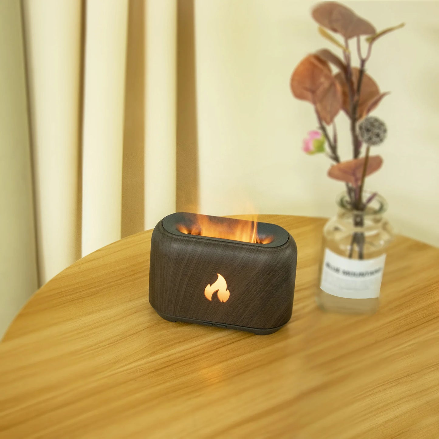 7 Colorful Simulation Flame Diffuser USB Plug-in Fragrance Office Home Flame Humidification Ultrasonic air Diffuser