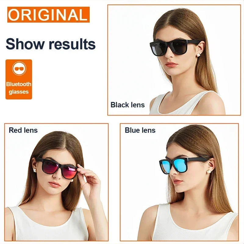 Original Lecoo C8 Glasses Earphones Wireless Bluetooth 5.0 Sunglasses Outdoor Sport Cycling Earbuds HiFi Stereo Music Headphones
