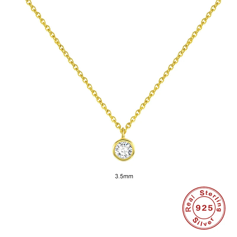 CANNER 925 Sterling Silver Necklace Women Cubic Zirconia Necklace Jewelry CZ Crystal Choker Necklace Gold Color Collier H40