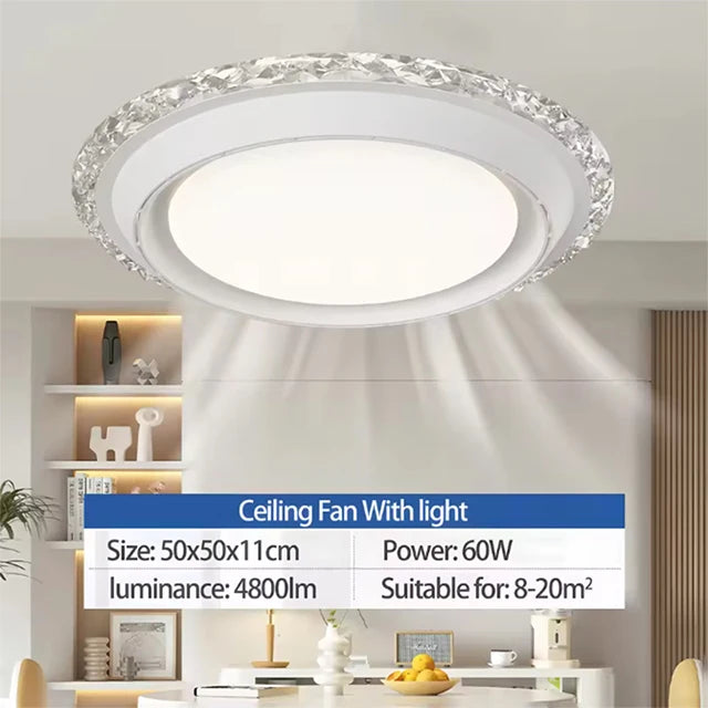 Modern Bladeless Ceiling Fan Lamps Bedroom Round Vaneless Ceiling Lamp Fan Remote Dimmable Bladeless ventilate Fan Circulator
