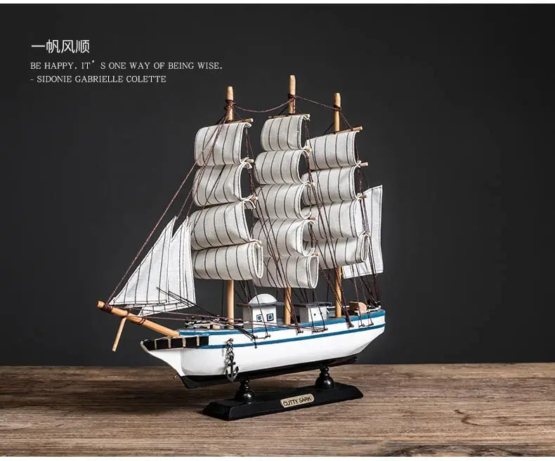 Wooden Sailboat Model home decor Mediterranean Style Home Decoration Accessories Creative Decoration Room Decor Birthday Gift