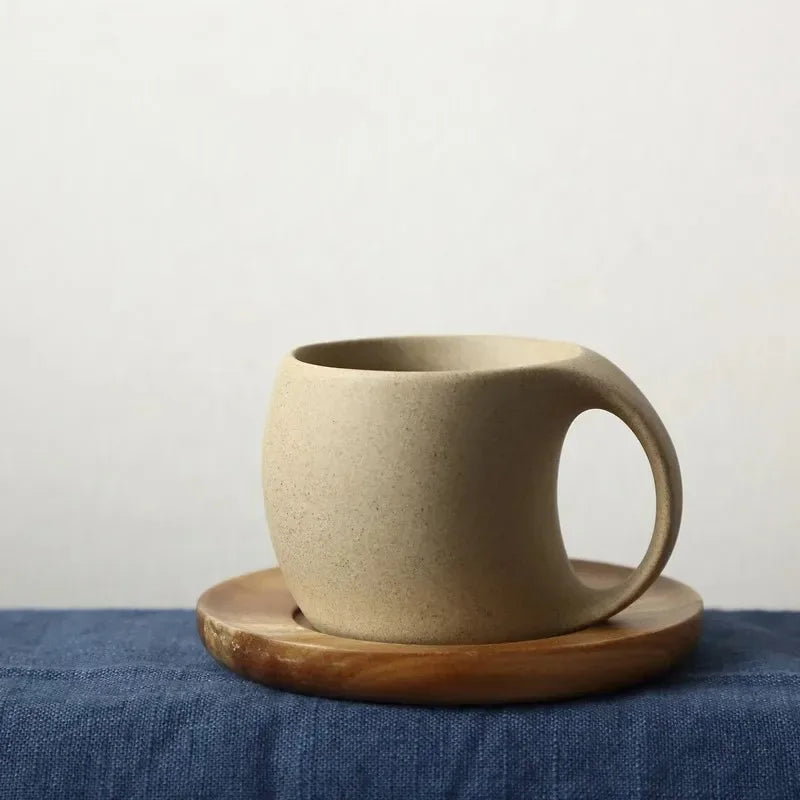 Vintage tasse à café en céramique soucoupe petit déjeuner lait avoine boisson tasse exquise thé de l'après-midi tasse à café