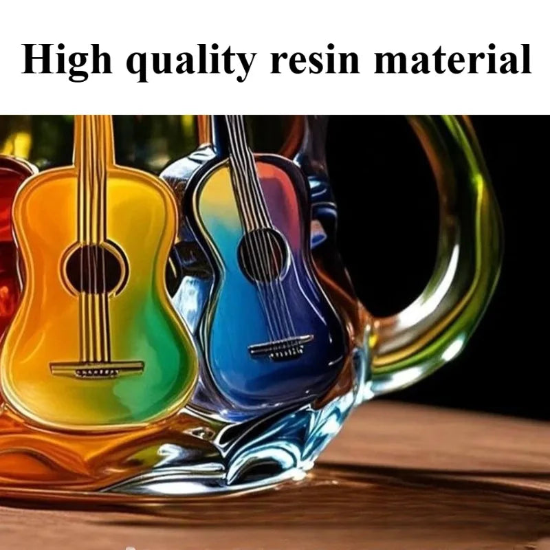 Design Guitar Art Mug Aesthetic Luxury Household Beer Mugs Hand Painting Cute Mugs Creative Birthday Gift Wedding Decoration
