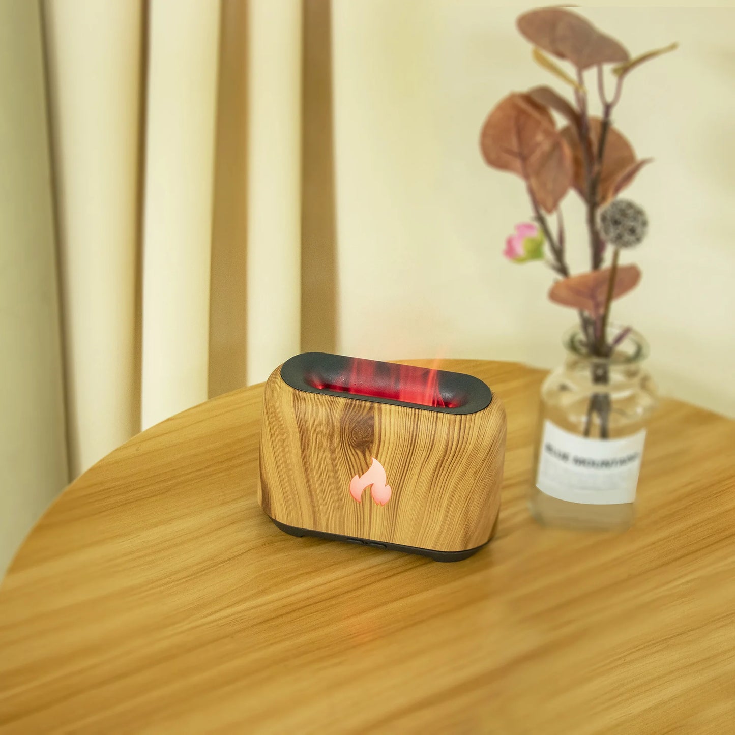 7 Colorful Simulation Flame Diffuser USB Plug-in Fragrance Office Home Flame Humidification Ultrasonic air Diffuser