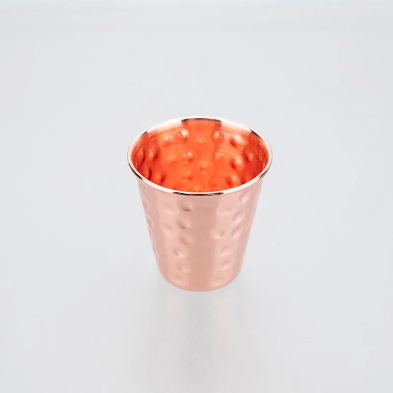 Moscow Mule Mug Set with Straw Copper Plated Hammered 350ml - 304 Stainless Steel Mini Cups with Gift Box for Bar and Home