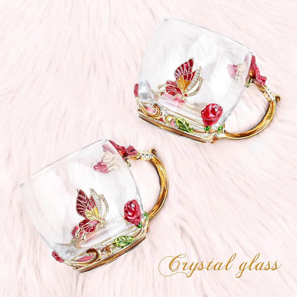 Gifts for Mom Women Mothers Day Glass Coffee Enamels Mug Best Birthday Valentines Gifts for Her Girlfriend Wife from Daughter