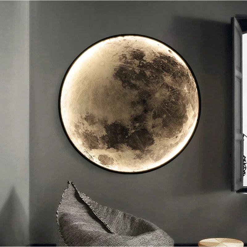 Modern 3D Moon Led Wall Lamp Living Room Background Light Home Decor Lamparas Bedroom Bedside Lighting Corridor Sconce Luminaire
