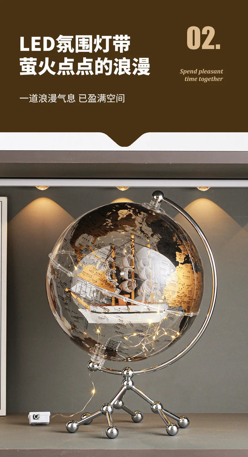 Hot Creative Globe Ornaments For Home Office Wine Cabinet Tv Cabinet Living Room Good Atmosphere High-End Decorations Gift