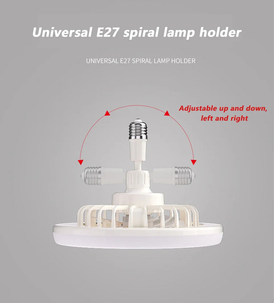 Modern Indoor 30W Ceiling Fan Lamp 360°Rotating with Remote Control E27 Living Room Bedroom Lighting LED Decorative Lights 2in1