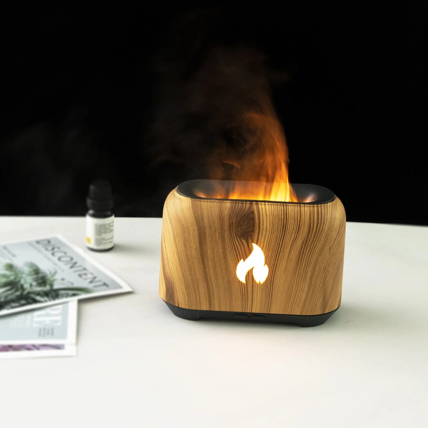 7 Colorful Simulation Flame Diffuser USB Plug-in Fragrance Office Home Flame Humidification Ultrasonic air Diffuser