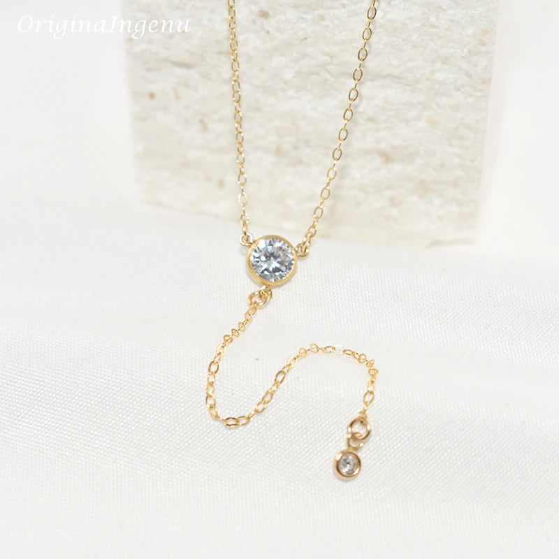 Gold Y Necklace Gold Filled Choker Handmade Jewelry Zircon Pendants Collier Femme Kolye Collares Boho Necklace For Women