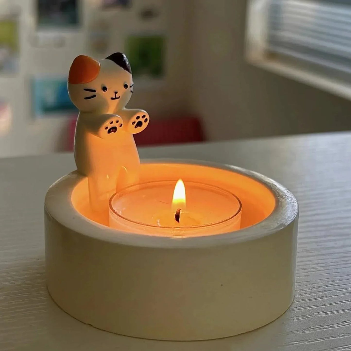 Cartoon Candle Holder Cat Dog Rabbit Desktop Decor Cute Candlestick Creative Gift for Home Aromatherapy Birthday Ornament