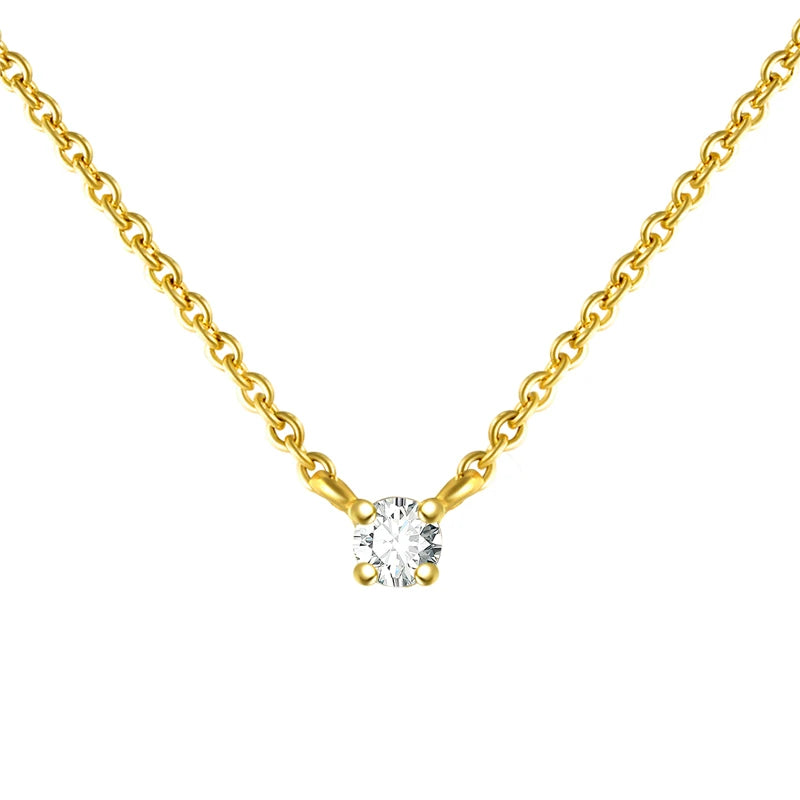 CANNER 925 Sterling Silver Necklace Women Cubic Zirconia Necklace Jewelry CZ Crystal Choker Necklace Gold Color Collier H40