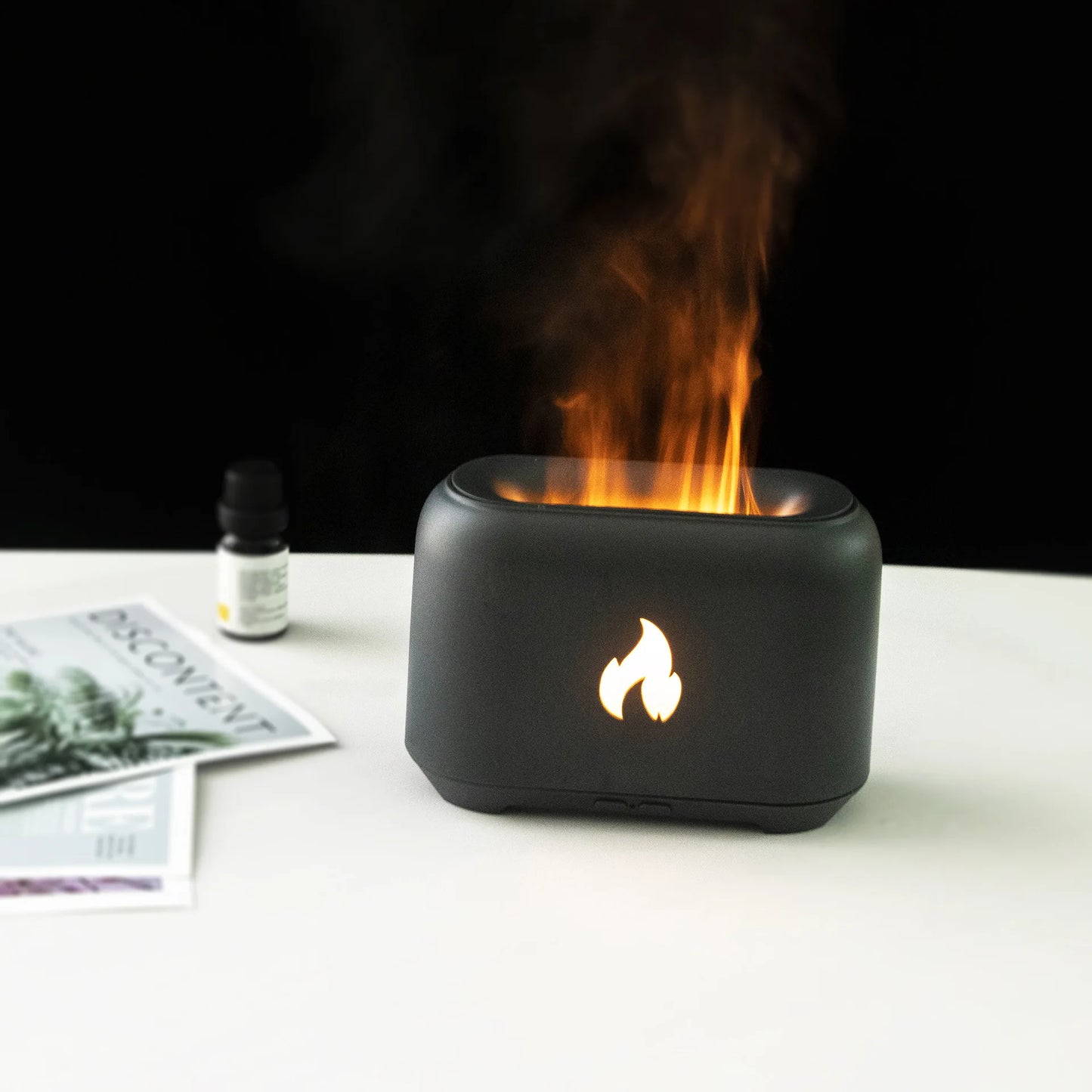 7 Colorful Simulation Flame Diffuser USB Plug-in Fragrance Office Home Flame Humidification Ultrasonic air Diffuser