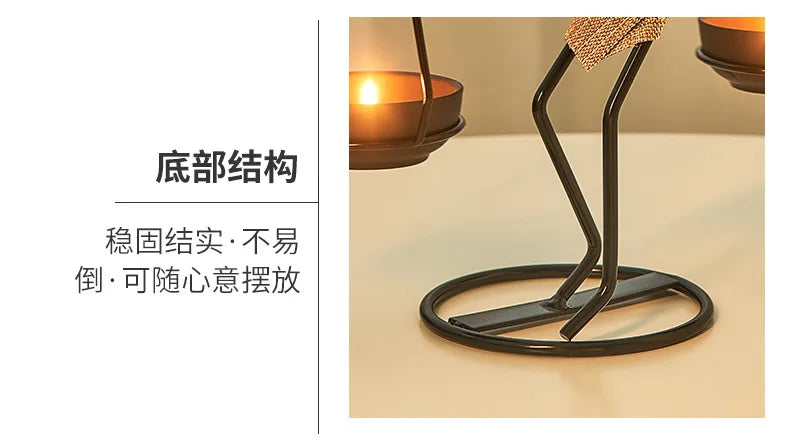 Rustic Wedding Table Centerpiece Decor Living Room Human Figurines Candlestick Gifts Candle Holders Home Decoration Accessories