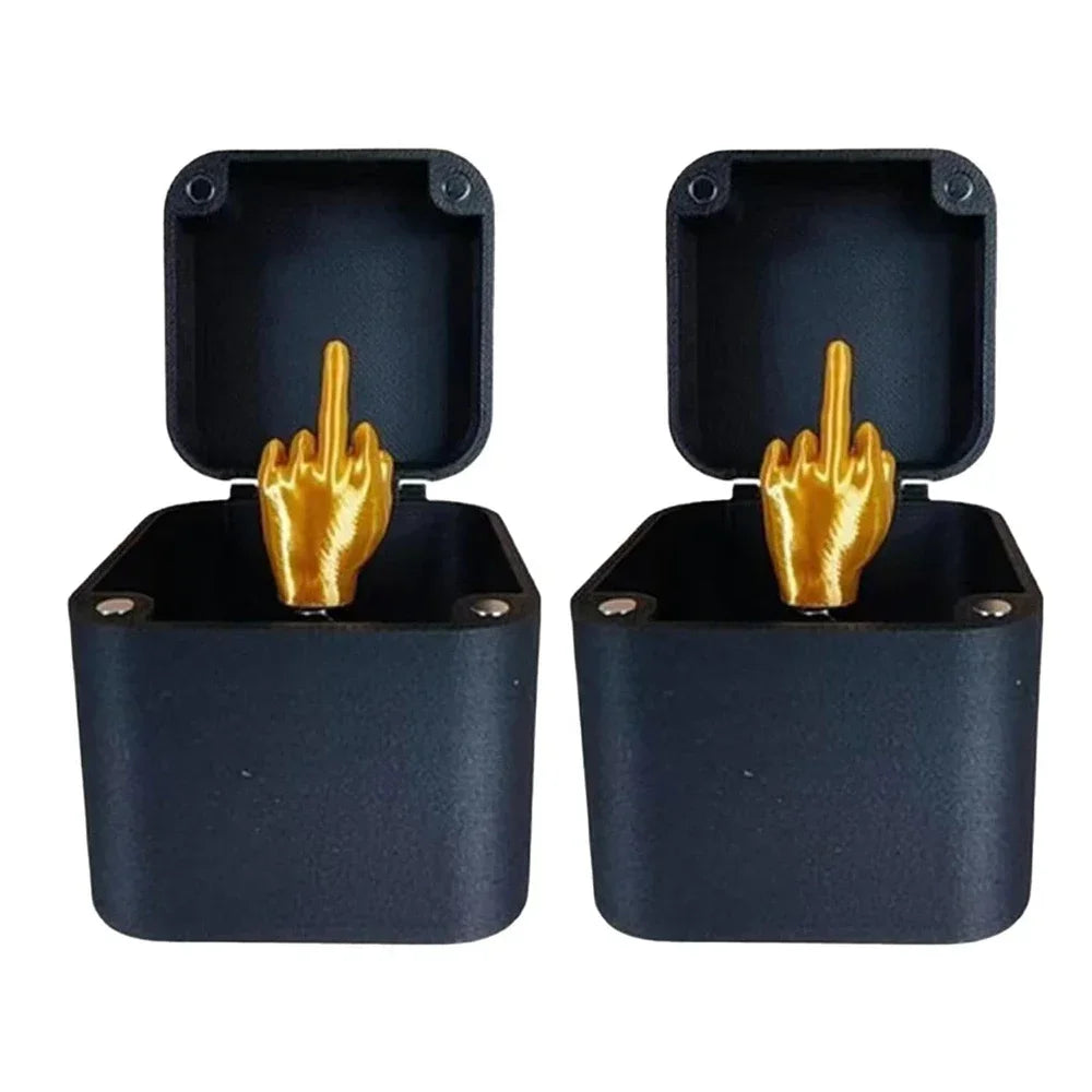Middle Finger Surprise Gift Boxs Christmas Fun Prank Gift Offices Desk Home Decor Gift Decoration Toys Children Miniature Items